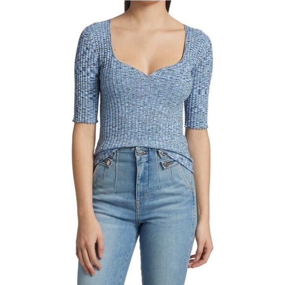 Veronica Beard Tops - VERONICA BEARD Lipa Rib Knit Pullover Sweetheart Top M